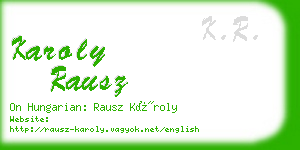 karoly rausz business card